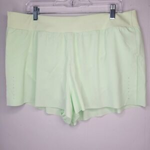 Athleta Fast Route Run Short Mint Green XL Laser Cut Athletic Running Shorts